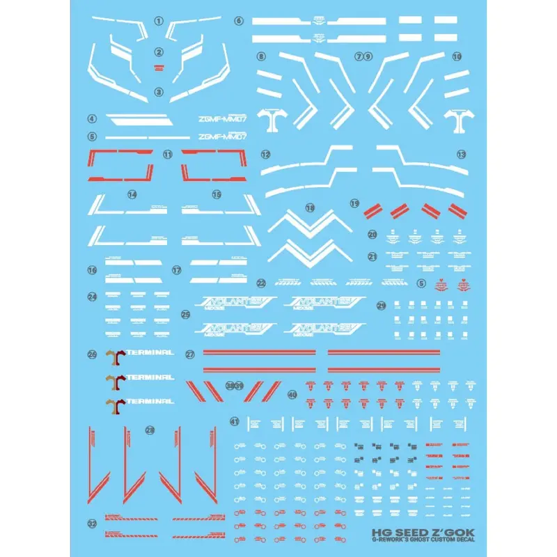 G-Rework Cd-H260 Premium Decal For Hg Seed Z`Gok 1