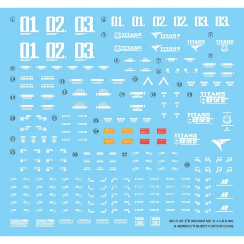 G-Rework Cd-H30 Premium Decal For Hg Gundam Mk-2 (Titans) 1