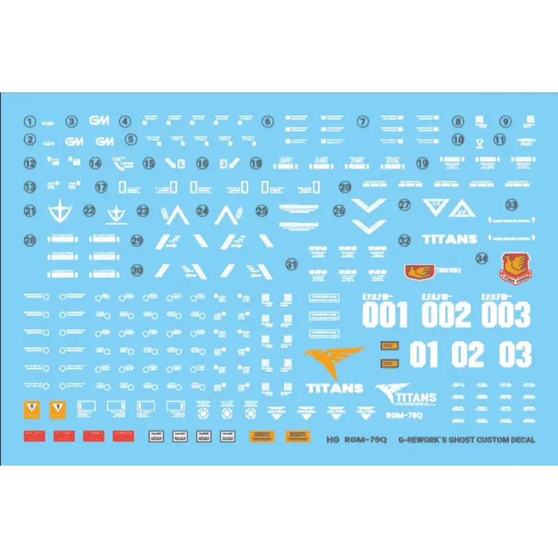 G-Rework Cd-H74 Premium Decal For Hg Rgm-79Q Gm Quel 1
