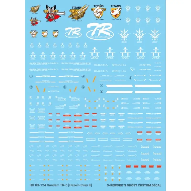 G-Rework Cd-Hl-124-H Premium Decal For Hg A.O.Z Rx-124 Gundam Tr-6 ?Haze'n-Thley Ii? 1