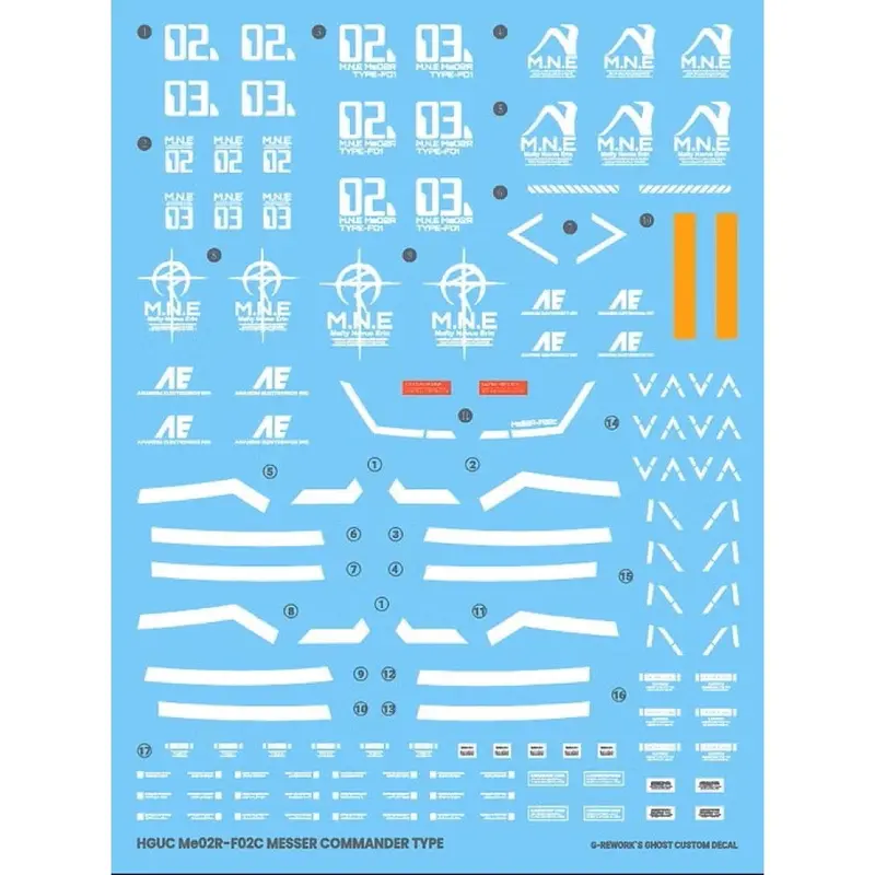 G-Rework Cd-Hl-F02 Premium Decal For Hg Messer Commander Type (Club G) 1