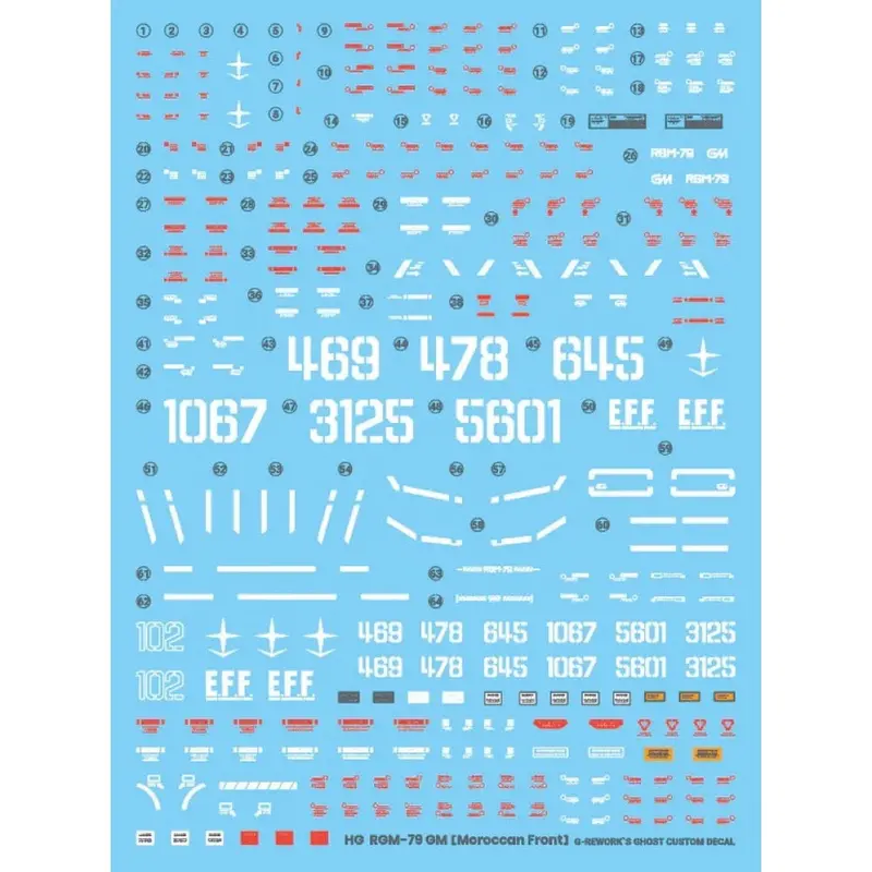G-Rework Cd-Hl-Gmft Premium Decal For Hg Rgm-79 Gm Moroccan Front Type 1