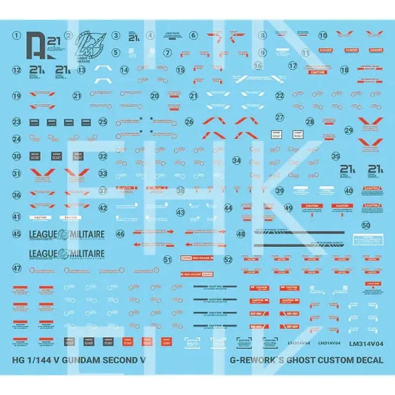 G-Rework Cd-Hl-Sv Premium Decal For Hg V Gundam ( Second V ) 1