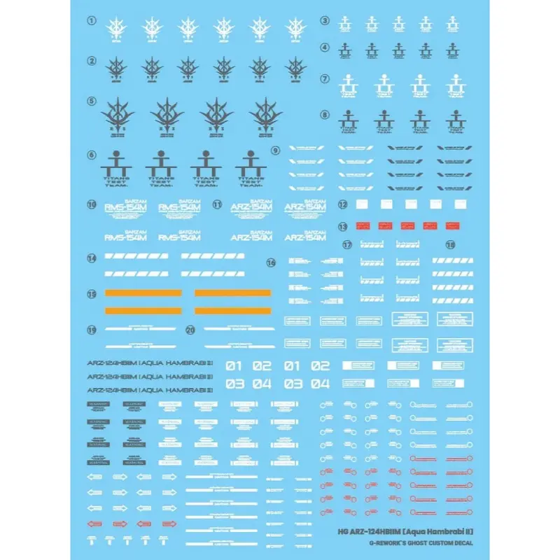 G-Rework Cd-Hl314 Premium Decal For Hg A.O.Z Aqua Hambrabi Ii 1