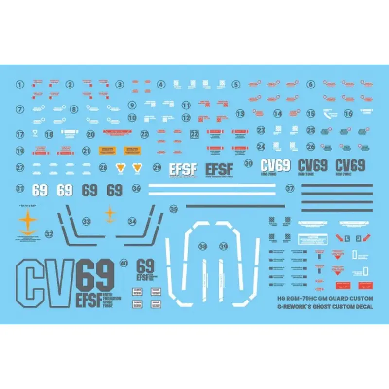 G-Rework Cd-Ho-22 Premium Decal For Hg Gto Gm Guard Custom 1