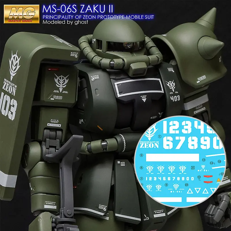 G-Rework Cd-M97 Premium Decal For Mg Zaku2 2.0 (Decal V2.0) 1