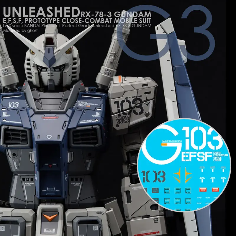 G-Rework Cd-P19-G3 Premium Decal For Pg Unleashed Rx-78-2 Gundam G3 Ver 1