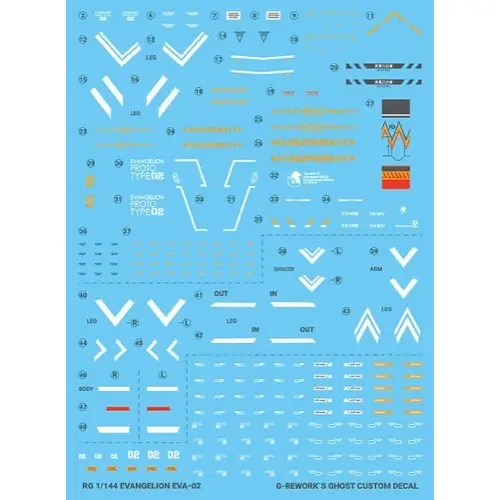 G-Rework Cd-Rg-E2 Premium Decal For Rg Evangelion 02 2