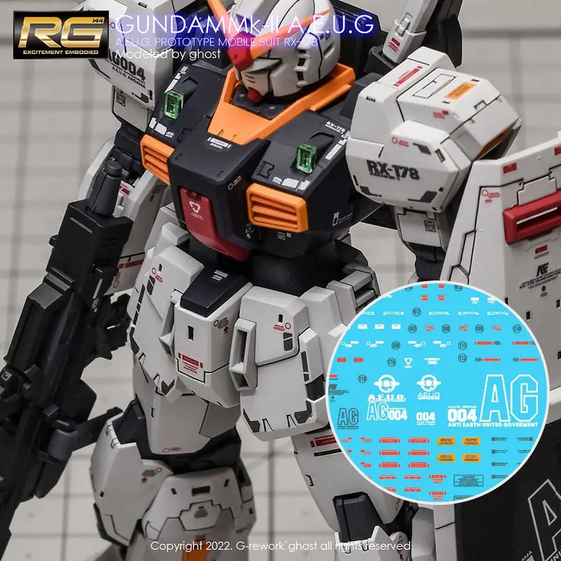 G-Rework Cd-Rg08 Premium Decal For Rg Rx-178 Mk-Ii Gundam Aeug 1
