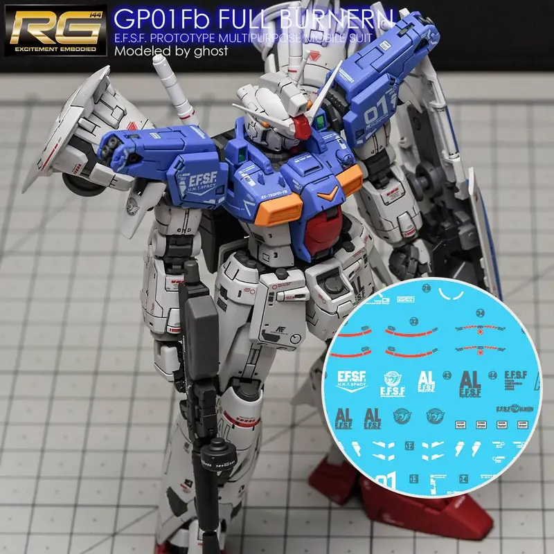 G-Rework Cd-Rg13 Premium Decal For Rg Gundam Gp01fb Full Burnern 1