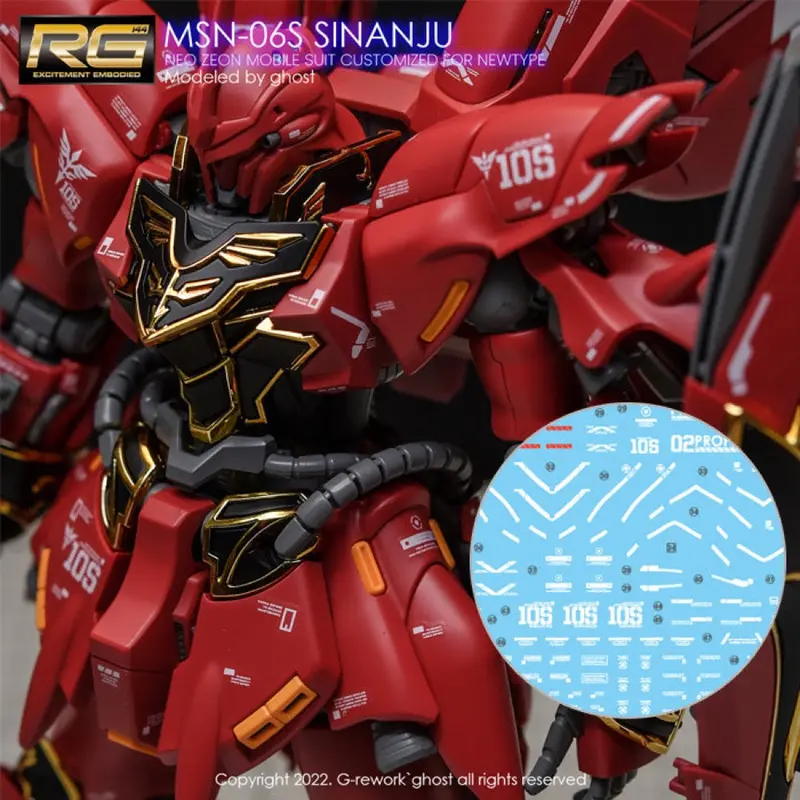 G-Rework Cd-Rg22 Premium Decal For Rg Sinanju 1