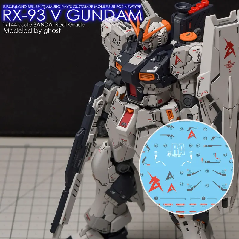 G-Rework Cd-Rg32 Premium Decal For Rg Rx-93 Nu Gundam (Decal V2.0) 1