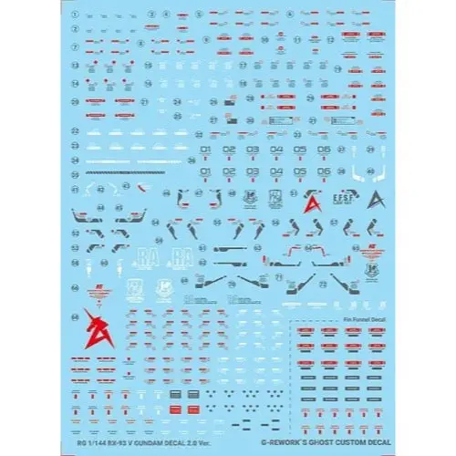 G-Rework Cd-Rg32 Premium Decal For Rg Rx-93 Nu Gundam (Decal V2.0) 2