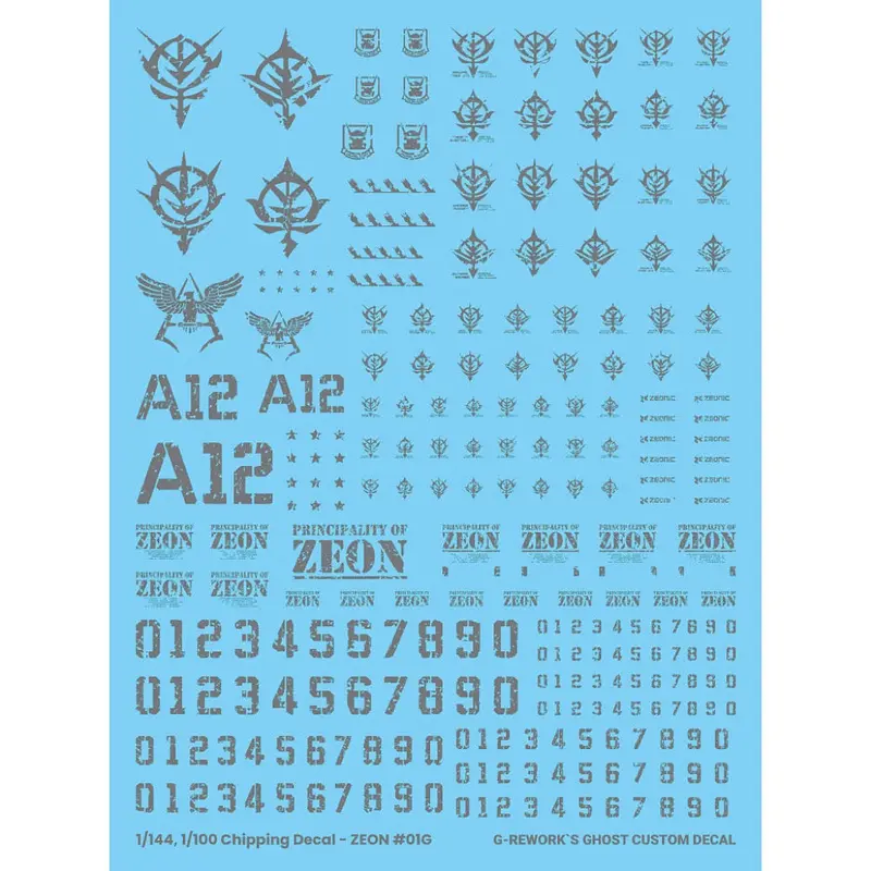 G-Rework Cp-Z-01-G Premium Decal For Chipping Decal Zeon 01 Gray 1