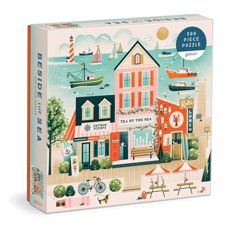Galison Beside The Sea Square 500Pc Jigsaw Puzzle 1