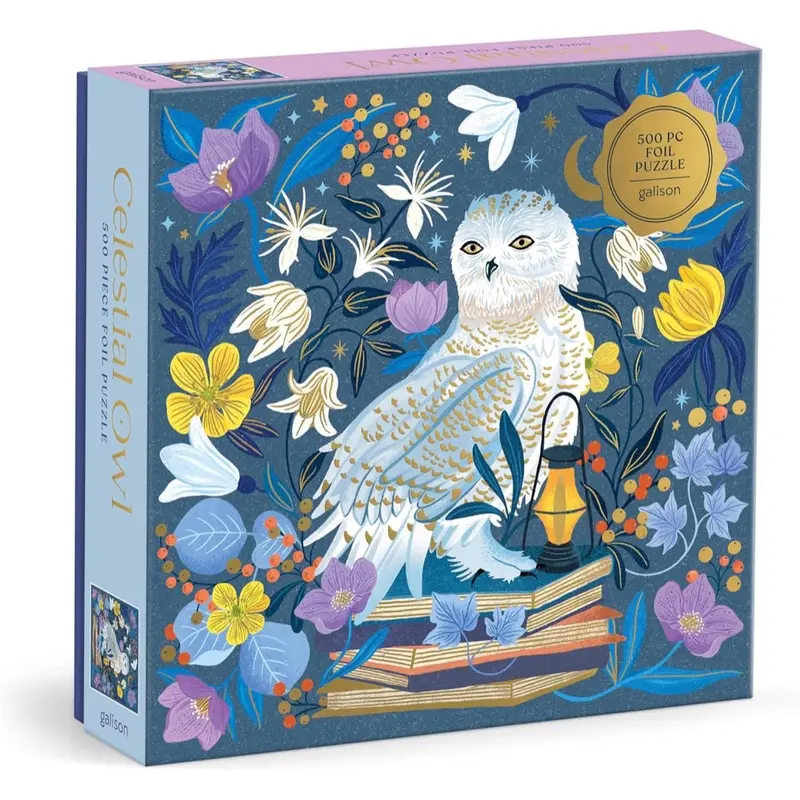 Galison Celestial Owl Foil Square 500Pc Jigsaw Puzzle 1