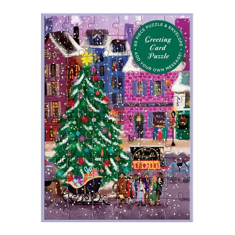 Galison Joy Laforme Christmas Square Greeting Card 60Pc Jigsaw Puzzle 1