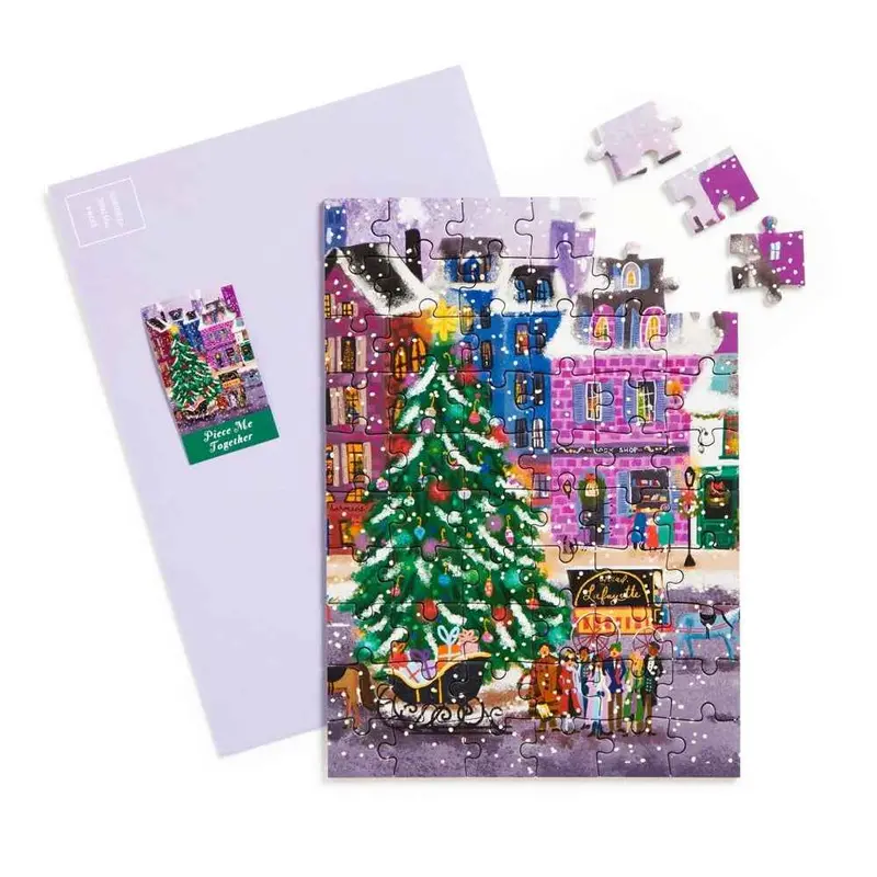 Galison Joy Laforme Christmas Square Greeting Card 60Pc Jigsaw Puzzle 2