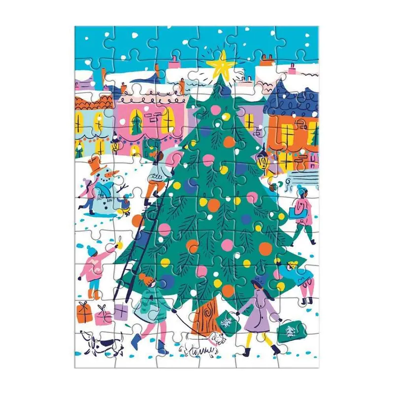 Galison Merry & Bright Greeting Card 60Pc Jigsaw Puzzle 2