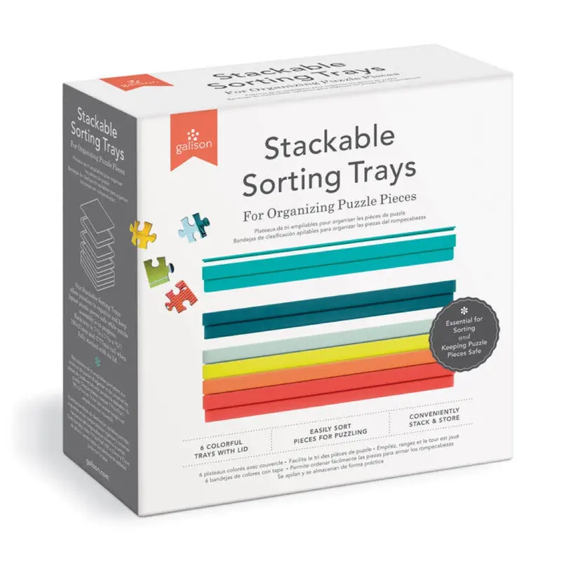Galison Puzzle Stackable Sorting Trays Multi Coloured (6) 1