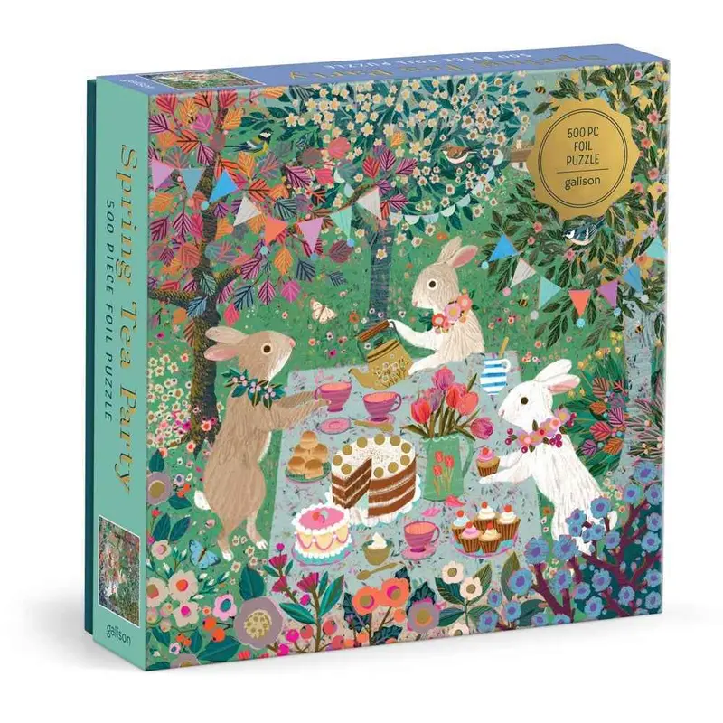 Galison Spring Tea Party Foil 500Pc Jigsaw Puzzle 1