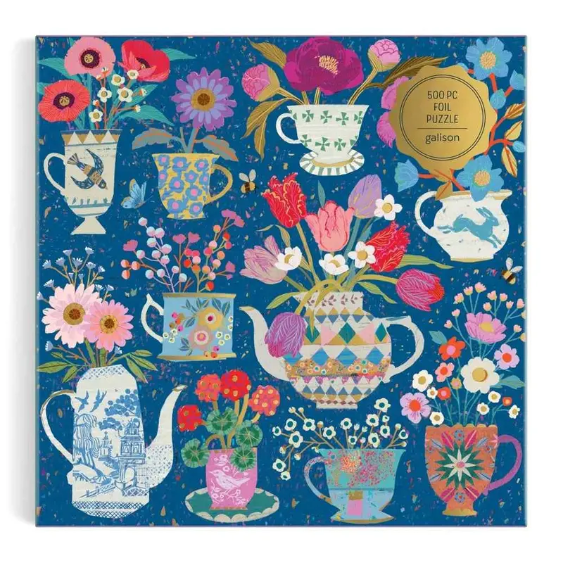 Galison Victoria Ball Potted Teacups Foil 500Pc Jigsaw Puzzle 2