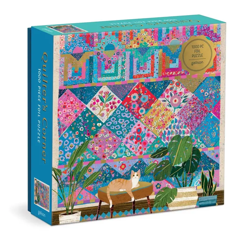 Galison Victoria Ball Quilter's Corner Foil 1000Pc Jigsaw Puzzle 1