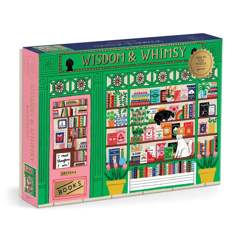 Galison Wisdom And Whimsy Bookshop Foil 1000Pc Jigsaw Puzzle 1