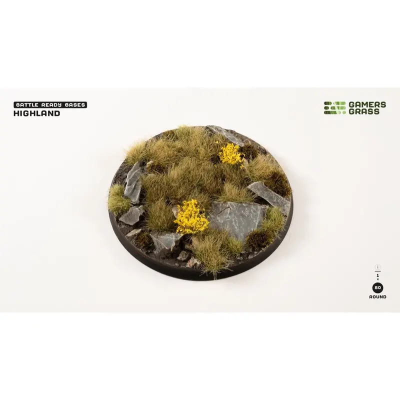 Gamers Grass Ggb-Hlr80 Highland Bases Round 80Mm 1Pc 1