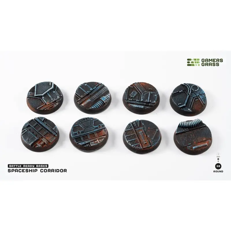 Gamers Grass Ggb-Spr28 Spaceship Corridor Bases Round 28Mm 8Pc 1