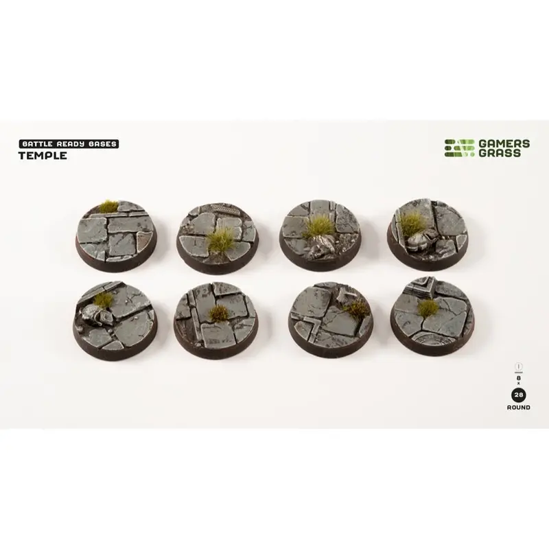 Gamers Grass Ggb-Tr28 Temple Bases Round 28Mm 8Pc 1
