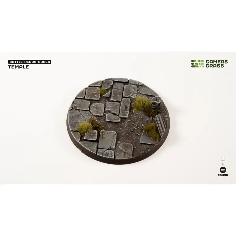 Gamers Grass Ggb-Tr80 Temple Bases Round 80Mm 1Pc 1
