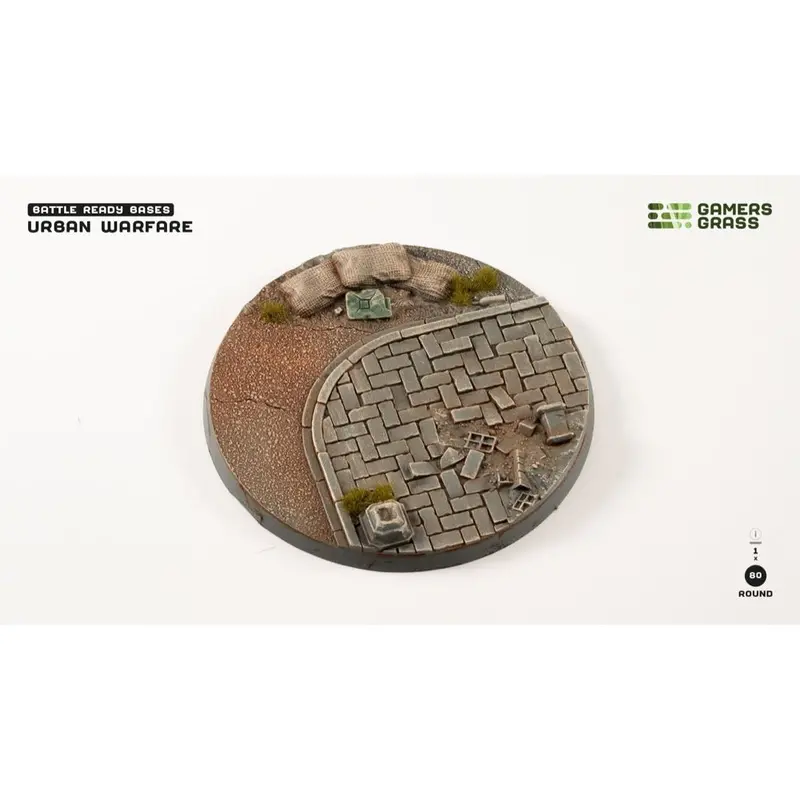 Gamers Grass Ggb-Uwr80 Urban Warfare Bases Round 80Mm 1Pc 1