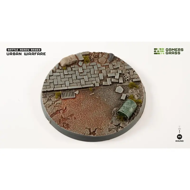 Gamers Grass Ggb-Uwr90 Urban Warfare Bases Round 90Mm 1Pc 1
