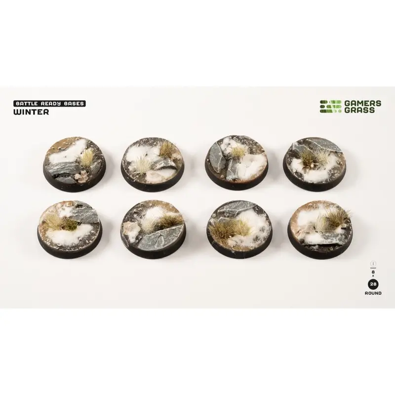 Gamers Grass Ggb-Wr28 Winter Bases Round 28Mm 8Pc 1