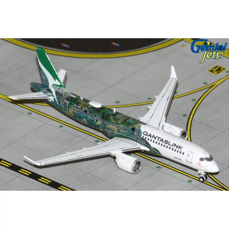 Gemini Jets Gjqfa2275 1/400 Qantaslink A220-300 Vh-X4a “Minyma Kutjara Tjukurpa” (Green) 1
