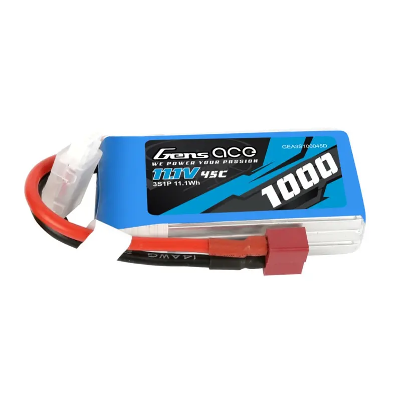 Gens Ace 11.1V 3S 1000Mah 45C Soft Case Lipo Battery (Deans) 1