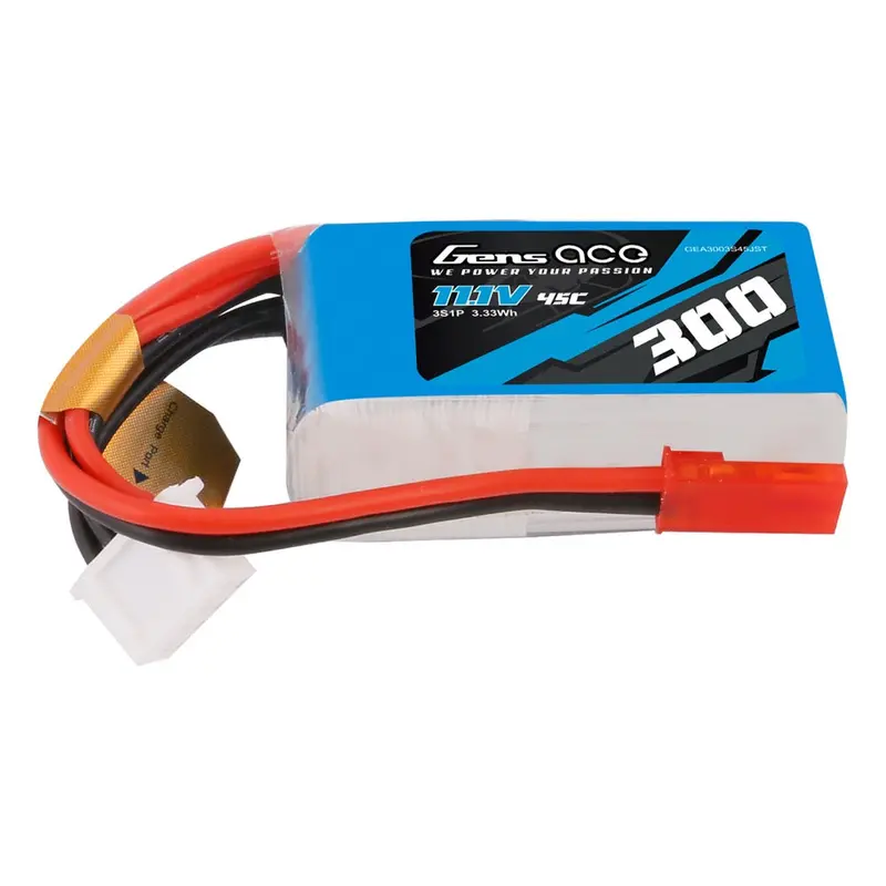 Gens Ace 11.1V 3S 300Mah 45C Soft Case Lipo Battery Pack (Jst Plug) 1