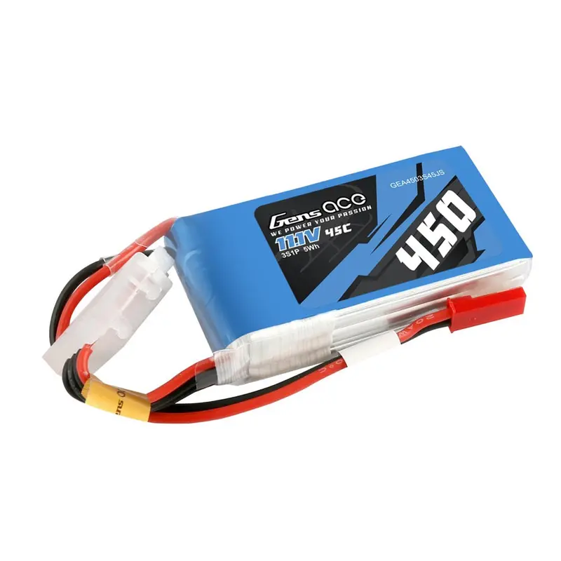 Gens Ace 11.1V 3S 450Mah 45C Soft Case Lipo Battery (Jst) 1