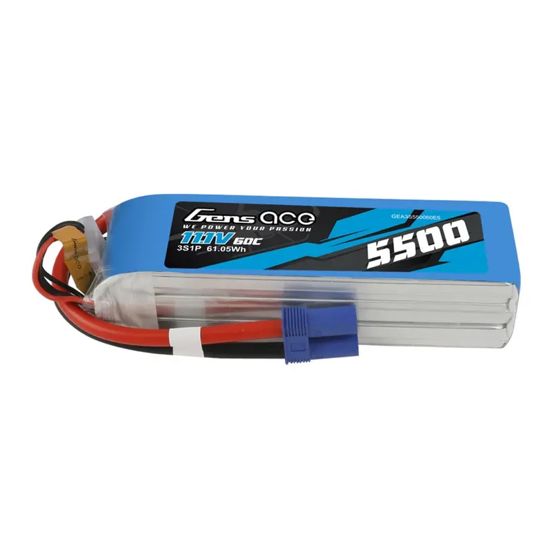 Gens Ace 11.1V 3S 5500Mah 60C Soft Case Lipo Battery (Ec5) 1