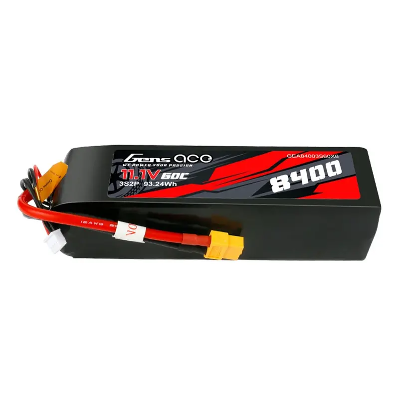 Gens Ace 11.1V 3S 8400Mah 60C Soft Case Lipo Battery (Xt60) 1