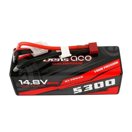 Gens Ace 14.8V 3S 5300Mah 60C Hardcase/Hardwired Lipo Battery (Deans) 1