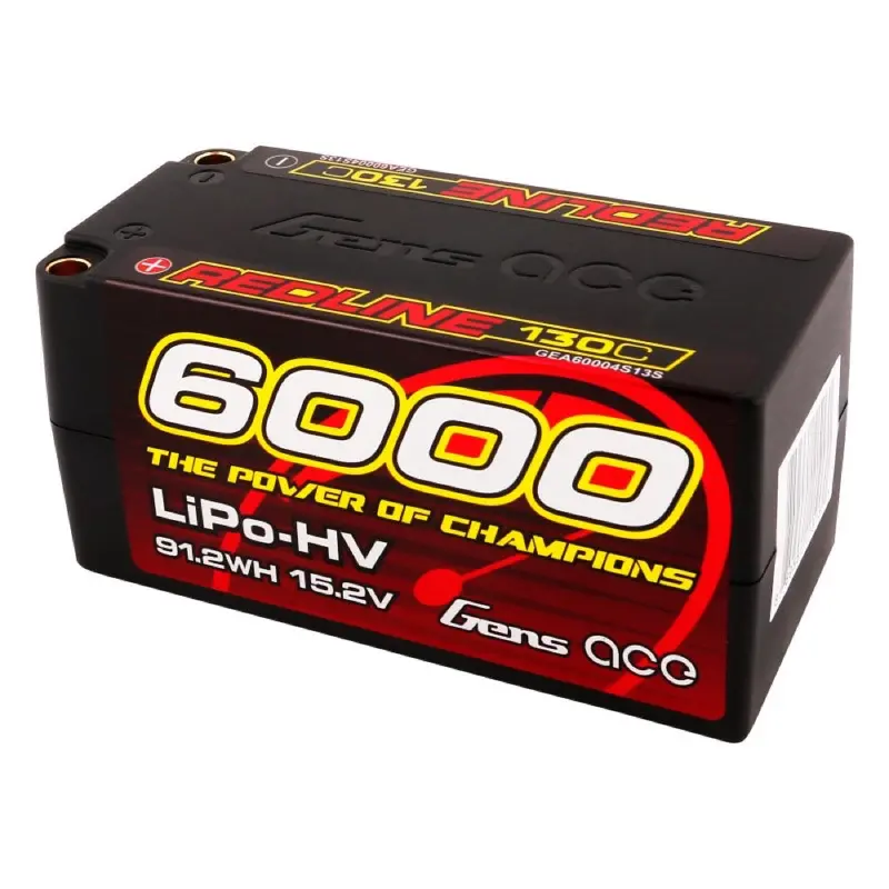 Gens Ace 15.2V 3S 6000Mah 130C Hardcase Lipo Battery Pack (5.0Mm Bullet Plug) 1