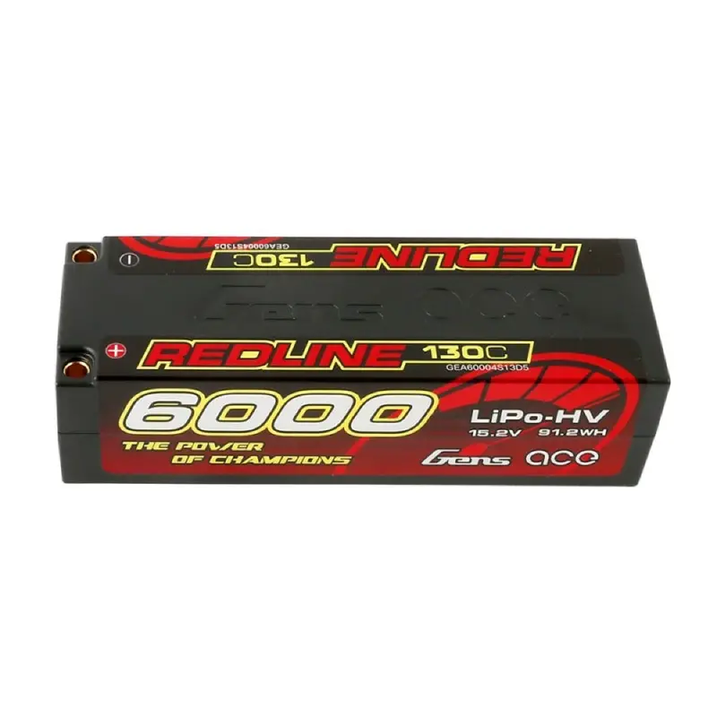 Gens Ace 15.2V 3S Redline 6000Mah 130C Hardcase Hv Lipo Battery (5.0Mm Bullet) 1