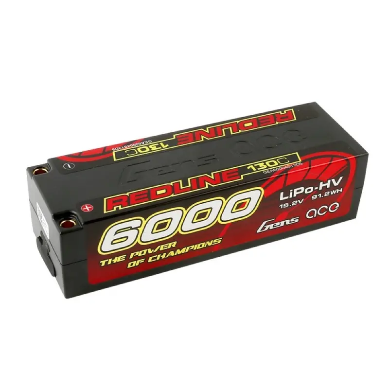 Gens Ace 15.2V 3S Redline 6000Mah 130C Hardcase Hv Lipo Battery (5.0Mm Bullet) 2