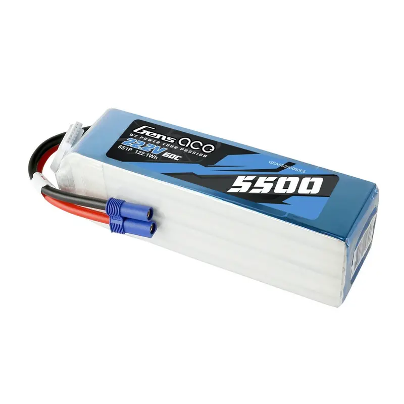 Gens Ace 22.2V 6S 5500Mah 22.2V 60C Soft Case Lipo Battery (Ec5) 1