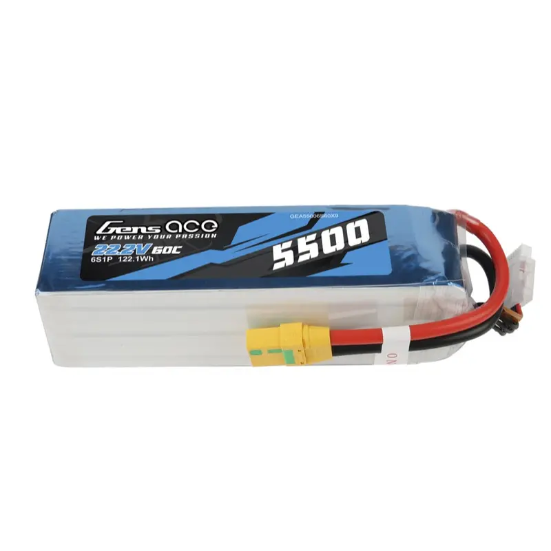 Gens Ace 22.2V 6S 5500Mah 22.2V 60C Soft Case Lipo Battery (Xt90-S) 1