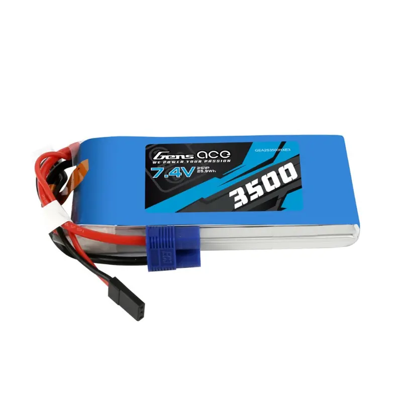 Gens Ace 2S 3500Mah 7.4V Rx Soft Case Lipo Battery (Ec3) 1