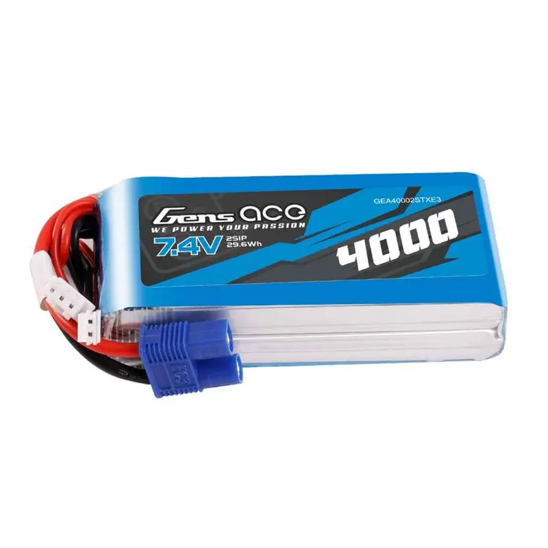 Gens Ace 2S 4000Mah 7.4V Tx Soft Pack Lipo Battery (Ec3) 1