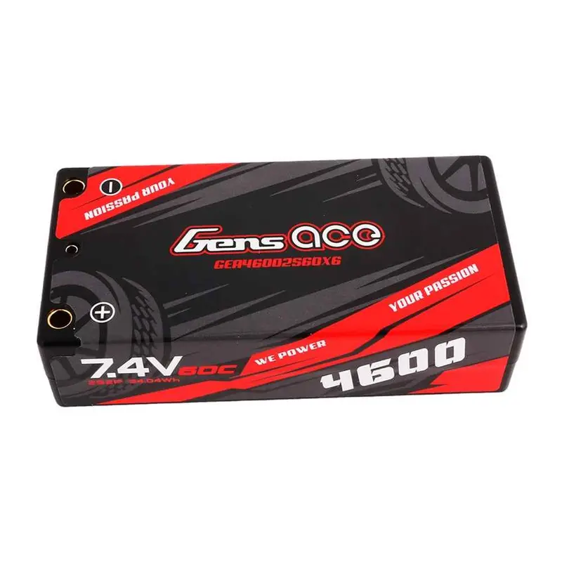 Gens Ace 2S 4600Mah 60C 7.4V Hardcase/Hardwired Lipo Battery (4.0Mm Bullet) 1